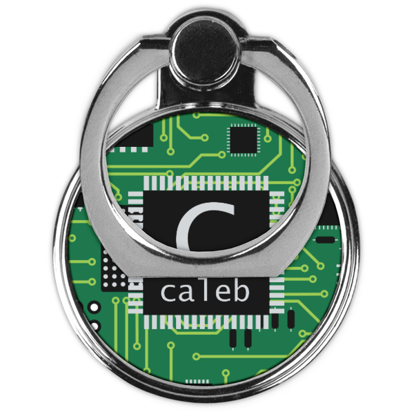 Circuit Board Cell Phone Ring Stand & Holder - Front (Collapsed)