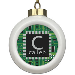 Circuit Board Ceramic Ball Ornament (Personalized)