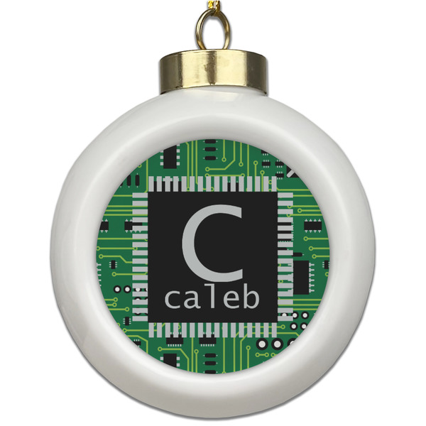 Custom Circuit Board Ceramic Ball Ornament (Personalized)