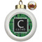 Circuit Board Ceramic Christmas Ornament - Poinsettias (Front View)