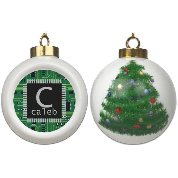 Circuit Board Ceramic Christmas Ornament - X-Mas Tree (APPROVAL)