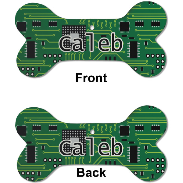 Circuit Board Ceramic Flat Ornament - Bone Front & Back (APPROVAL)