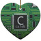 Circuit Board Ceramic Flat Ornament - Heart (Front)