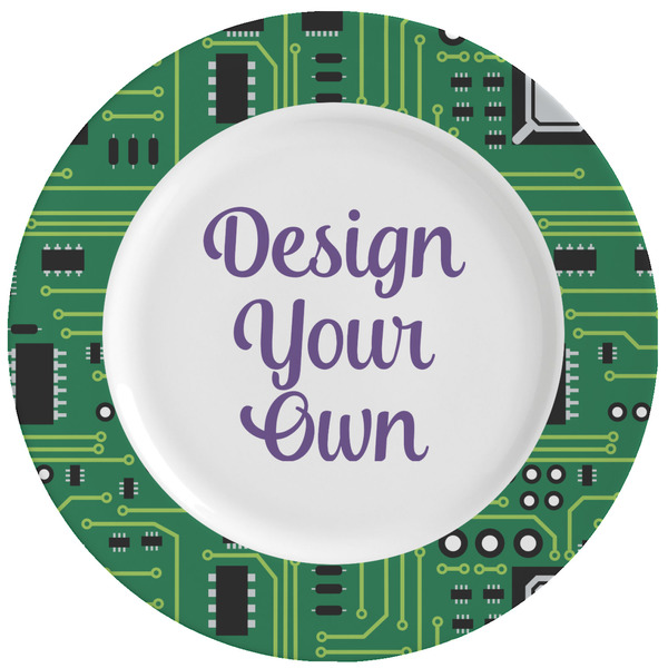 Custom Circuit Board Ceramic Dinner Plates (Set of 4) (Personalized)