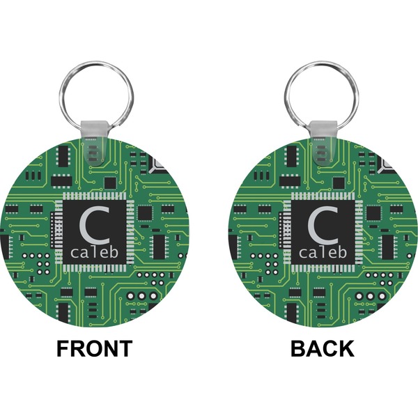 Circuit Board Circle Keychain (Front + Back)
