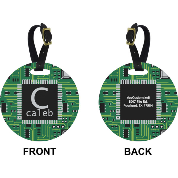Circuit Board Circle Luggage Tag (Front + Back)