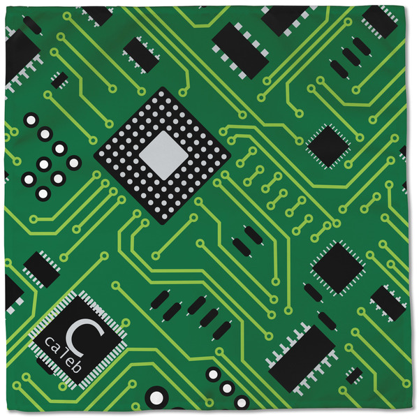 Circuit Board Cloth Napkins - Personalized Dinner (Full Open)