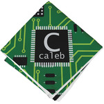 Circuit Board Cloth Cocktail Napkin - Single w/ Name and Initial