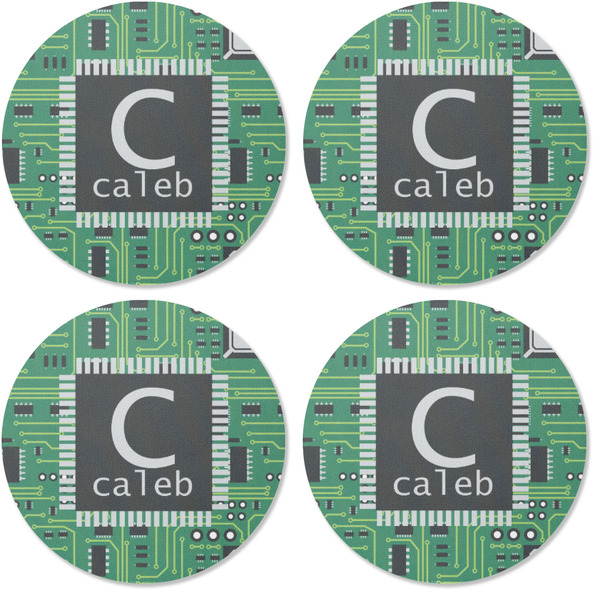Circuit Board Coaster Round Rubber Back - Apvl