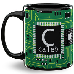 Circuit Board 11 Oz Coffee Mug - Black (Personalized)