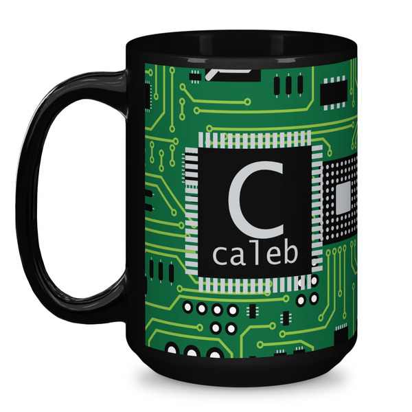 Circuit Board Coffee Mug - 15 oz - Black