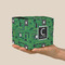 Circuit Board Cube Favor Gift Box - On Hand - Scale View
