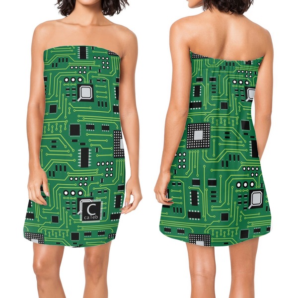 Circuit Board Custom Bath Wrap - Front & Back View