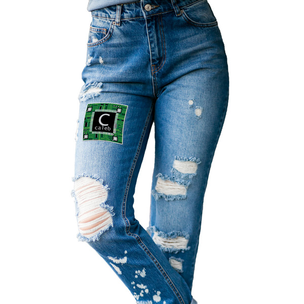 Circuit Board Custom Shape Iron On Patches - L - single APPROVAL