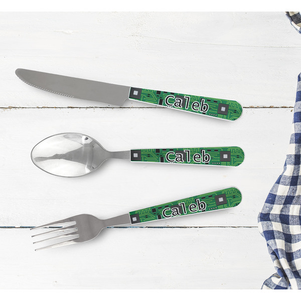 Circuit Board Cutlery Set - w/ PLATE