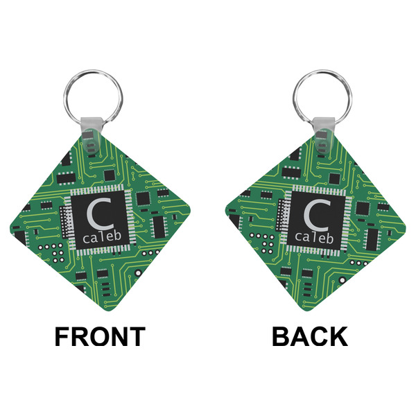 Circuit Board Diamond Keychain (Front + Back)