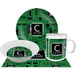 Circuit Board Dinner Set - Single 4 Pc Setting w/ Name and Initial