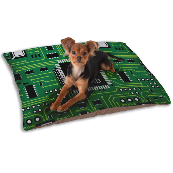 Custom Circuit Board Dog Bed - Small w/ Name and Initial