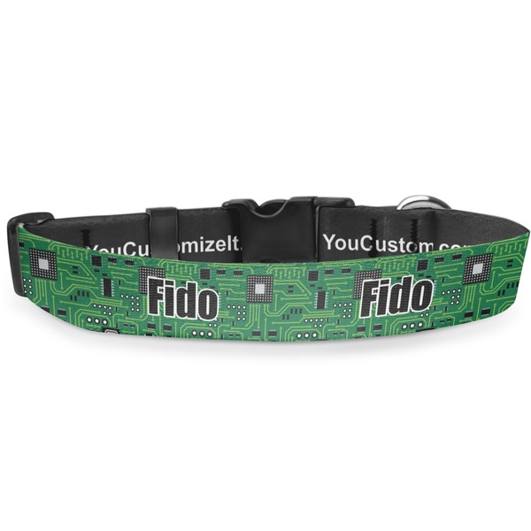 Custom Circuit Board Deluxe Dog Collar - Extra Large (16" to 27") (Personalized)