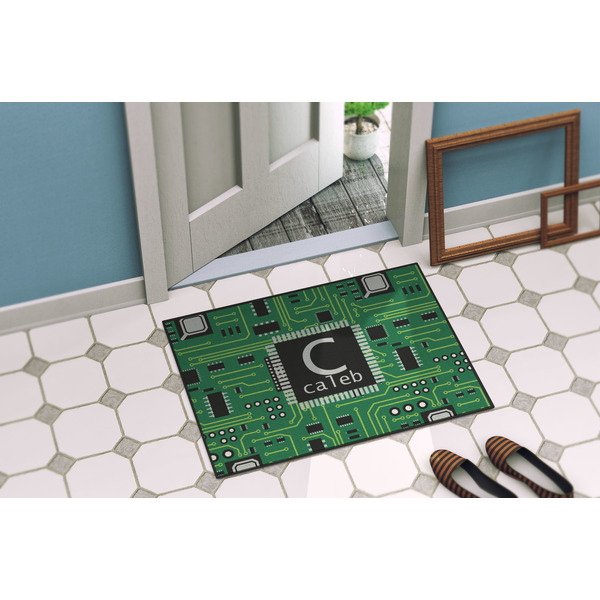 Circuit Board Door Mat Lifestyle