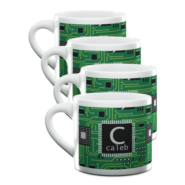 Custom Circuit Board Double Shot Espresso Cups - Set of 4 (Personalized)