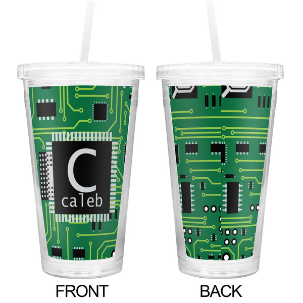 Circuit Board Double Wall Tumbler with Straw - Approval