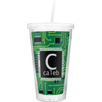 Circuit Board Double Wall Tumbler with Straw (Personalized)