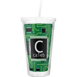Circuit Board Double Wall Tumbler with Straw (Personalized)