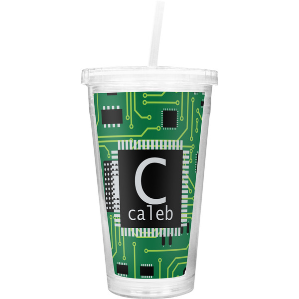 Custom Circuit Board Double Wall Tumbler with Straw (Personalized)