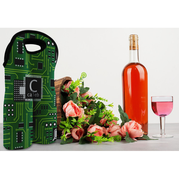 Circuit Board Double Wine Tote - LIFESTYLE (new)