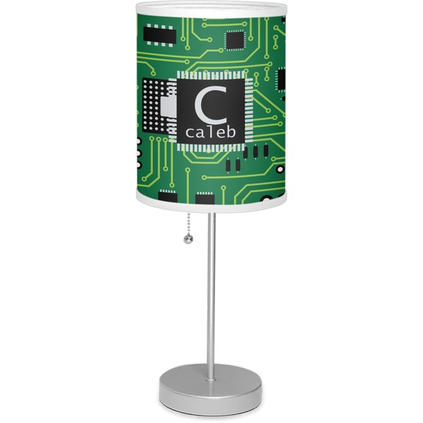 Custom Circuit Board 7" Drum Lamp with Shade Linen (Personalized)