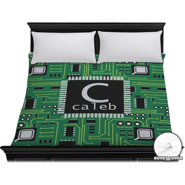 Custom Circuit Board Duvet Cover - King (Personalized)