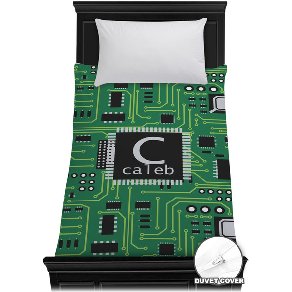 Custom Circuit Board Duvet Cover - Twin XL (Personalized)