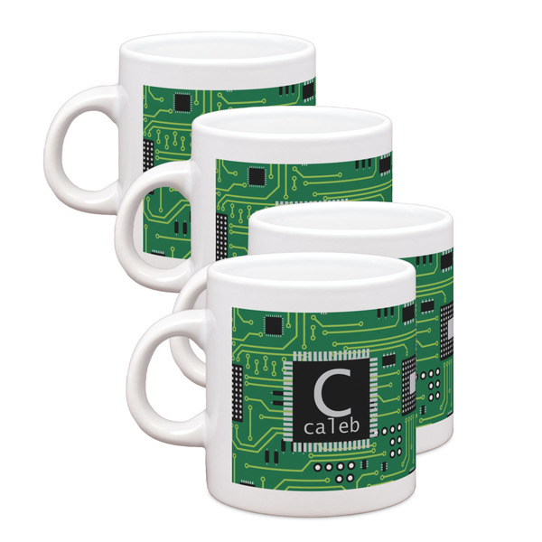 Custom Circuit Board Single Shot Espresso Cups - Set of 4 (Personalized)