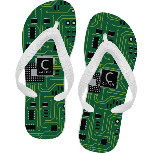 Custom Circuit Board Flip Flops - Large (Personalized)