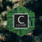 Circuit Board Frosted Glass Ornament - Hexagon (Lifestyle)