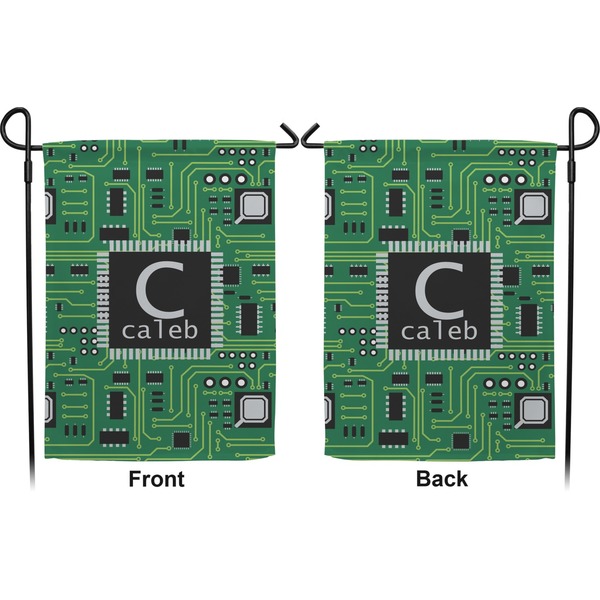 Circuit Board Garden Flag - Double Sided Front and Back