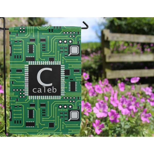 Circuit Board Garden Flag - Outside In Flowers