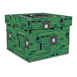 Circuit Board Gift Box with Lid - Canvas Wrapped - Large (Personalized)