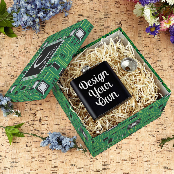 Circuit Board Gift Boxes with Lid - Canvas Wrapped - Large - In Context