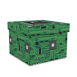 Circuit Board Gift Box with Lid - Canvas Wrapped - Medium (Personalized)