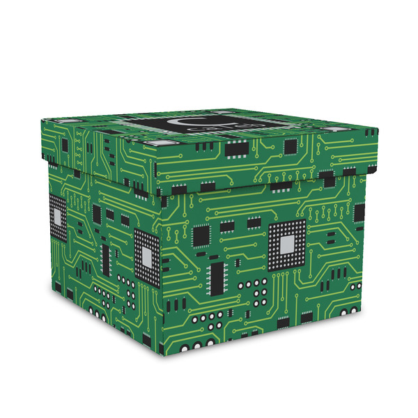 Custom Circuit Board Gift Box with Lid - Canvas Wrapped - Medium (Personalized)
