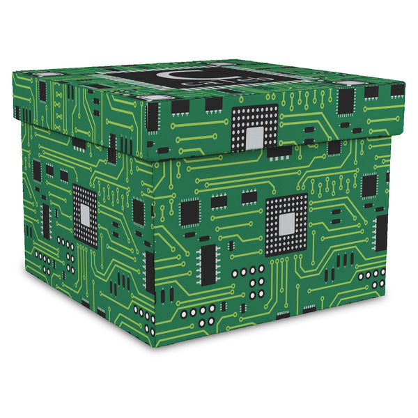 Custom Circuit Board Gift Box with Lid - Canvas Wrapped - XX-Large (Personalized)