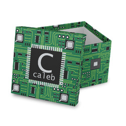 Circuit Board Gift Box with Lid - Canvas Wrapped (Personalized)