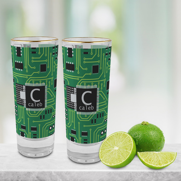 Circuit Board Glass Shot Glass - 2 oz - LIFESTYLE