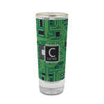 Circuit Board 2 oz Shot Glass -  Glass with Gold Rim - Set of 4 (Personalized)