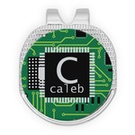 Circuit Board Golf Ball Marker - Hat Clip - Silver