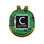 Circuit Board Golf Ball Marker - Hat Clip - Gold