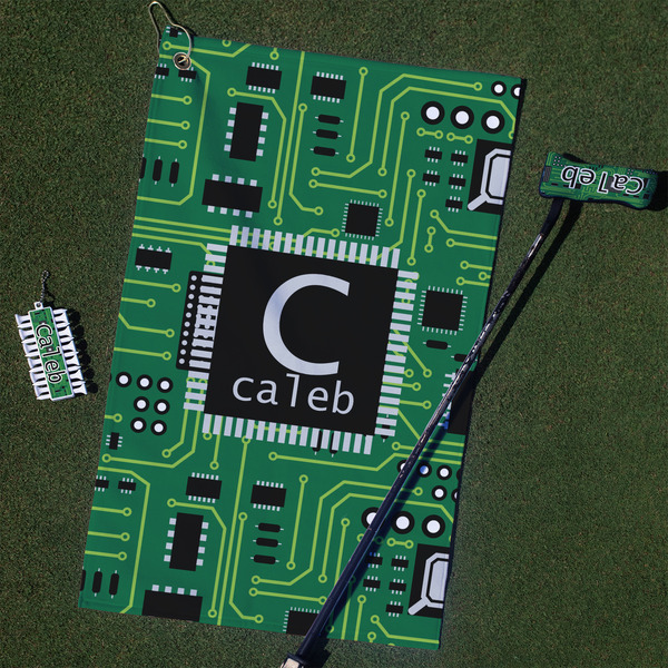 Custom Circuit Board Golf Towel Gift Set (Personalized)