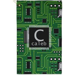 Circuit Board Golf Towel - Poly-Cotton Blend - Small w/ Name and Initial